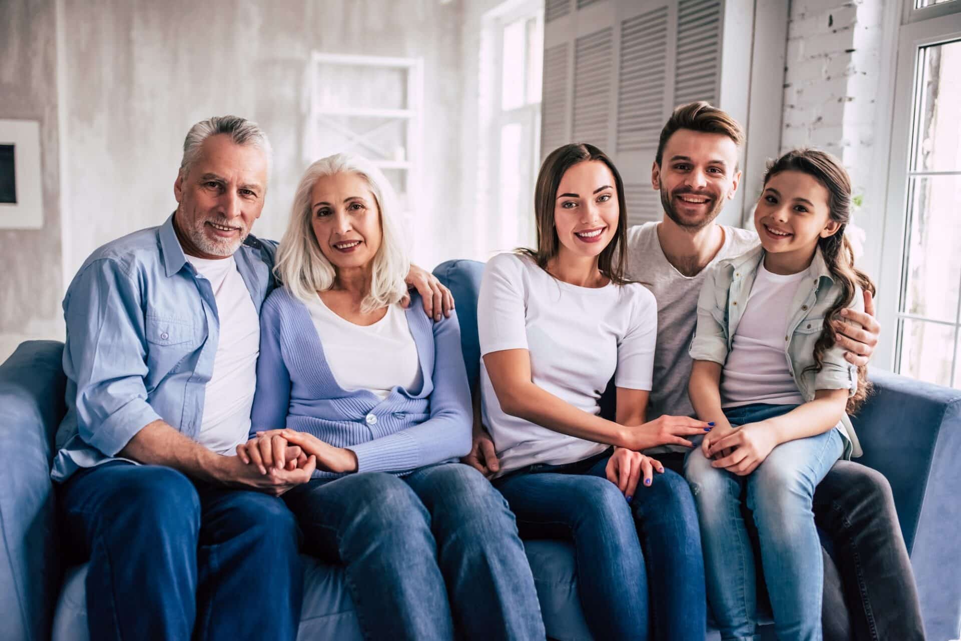 The portrait of the multi generation family.
