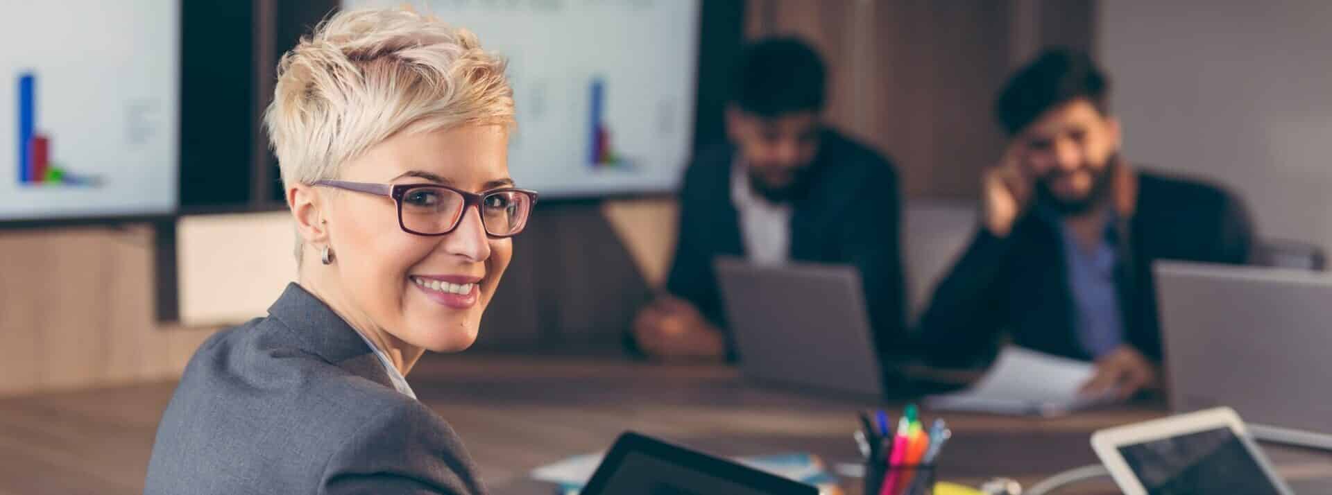 Business people working in an office