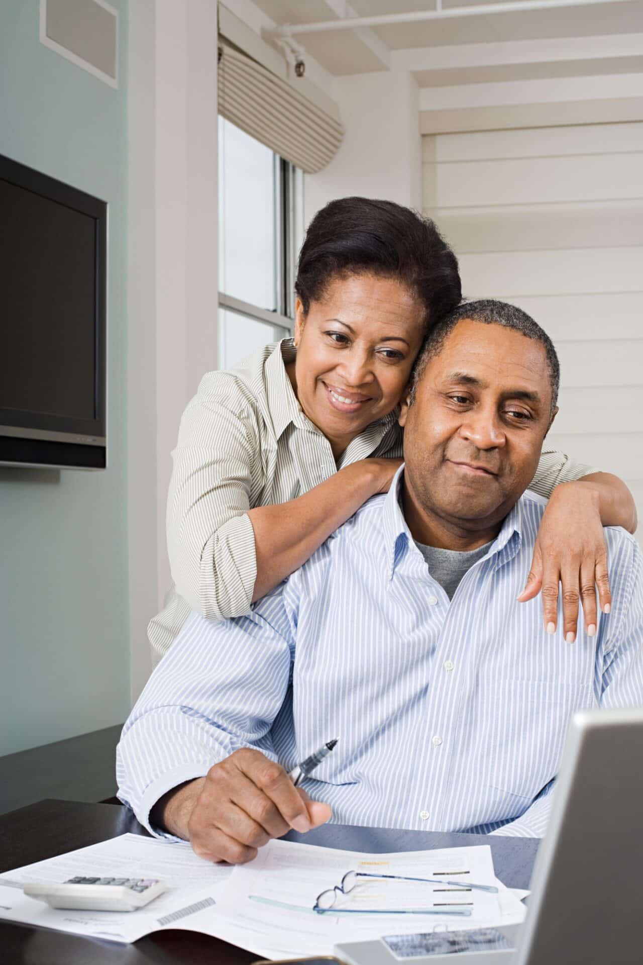 Couple doing home finances