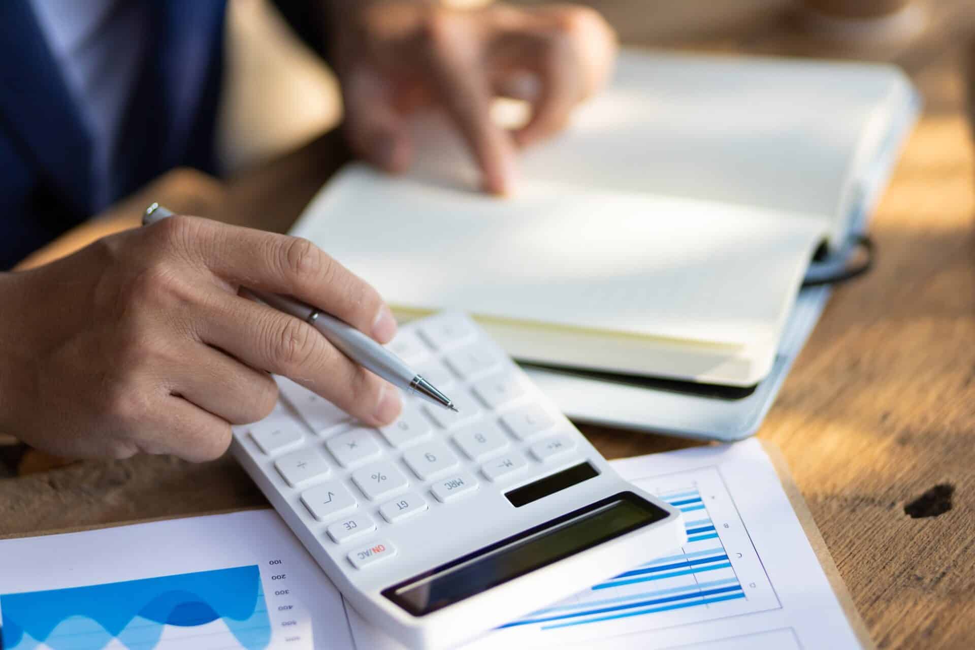 Financial calculation concept.