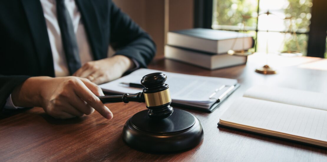Judge is working in the office of the Court of Justice.