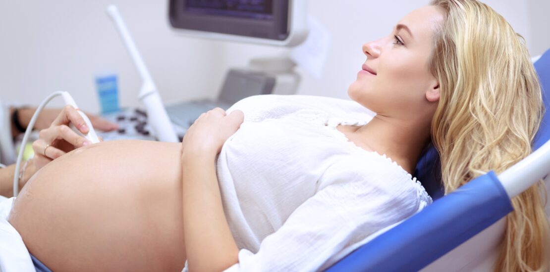 Pregnant woman on ultrasound